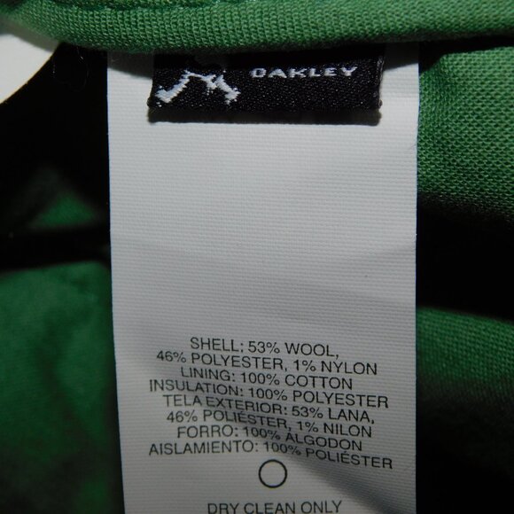 OAKLEY Mens L Green Wool Blend Quilted Collared Shirt Jacket Shacket - Picture 8 of 15